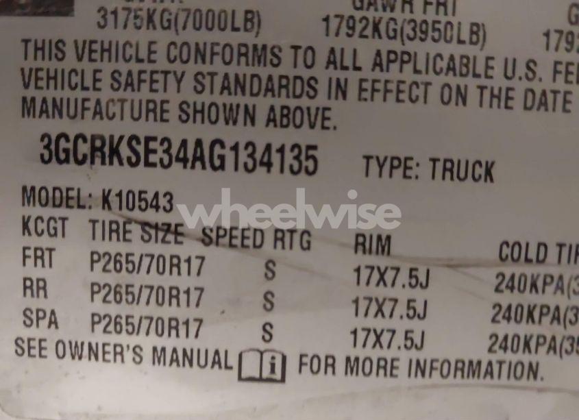 Photo 9 of 2010 Chevrolet Silverado 1500 LT (VIN 3GCRKSE34AG134135)