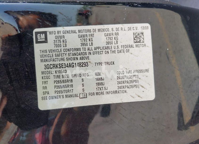 Photo 9 of 2010 Chevrolet Silverado 1500 LT (VIN 3GCRKSE34AG148293)