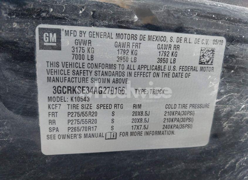 Photo 9 of 2010 Chevrolet Silverado 1500 LT (VIN 3GCRKSE34AG270166)