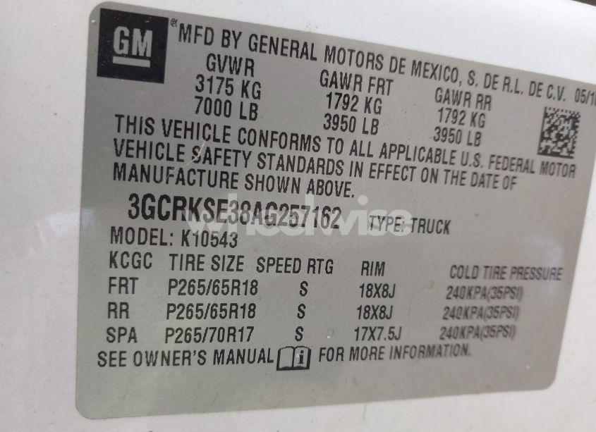 Photo 9 of 2010 Chevrolet Silverado 1500 LT (VIN 3GCRKSE38AG257162)