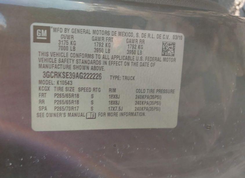 Photo 9 of 2010 Chevrolet Silverado 1500 LT (VIN 3GCRKSE39AG222226)