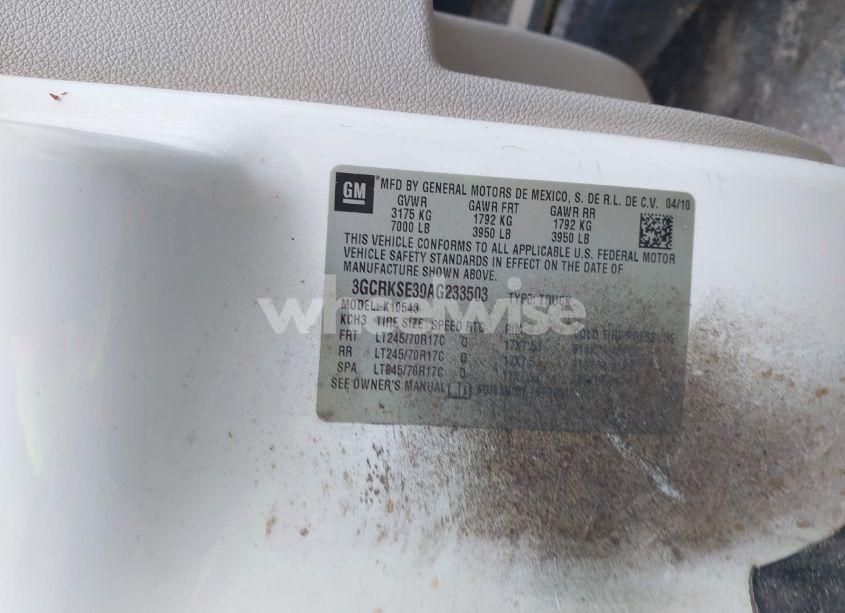 Photo 9 of 2010 Chevrolet Silverado 1500 LT (VIN 3GCRKSE39AG233503)