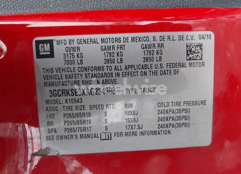 Photo 9 of 2010 Chevrolet Silverado 1500 LT (VIN 3GCRKSE3XAG234398)