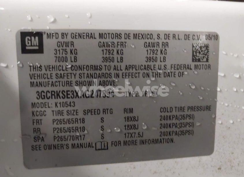 Photo 9 of 2010 Chevrolet Silverado 1500 LT (VIN 3GCRKSE3XAG247894)