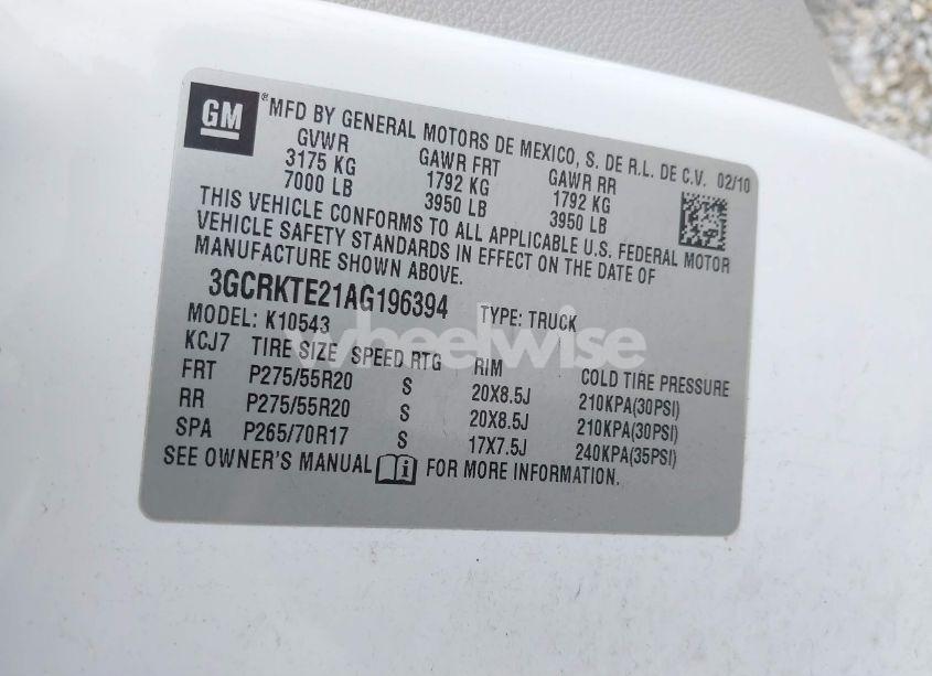 Photo 9 of 2010 Chevrolet Silverado 1500 LTZ (VIN 3GCRKTE21AG196394)