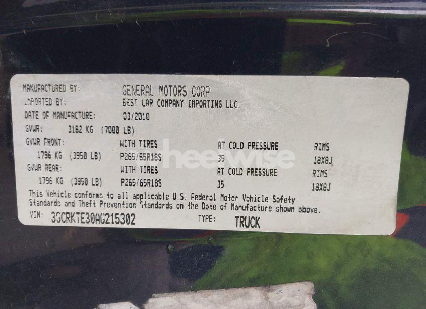 Photo 9 of 2010 Chevrolet Silverado 1500 LTZ (VIN 3GCRKTE30AG215302)