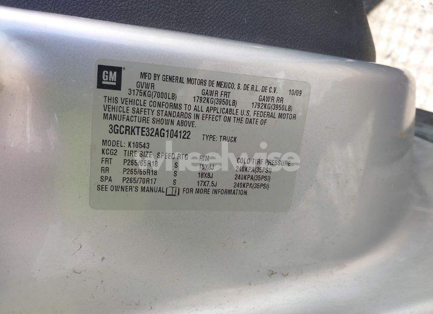 Photo 9 of 2010 Chevrolet Silverado 1500 LTZ (VIN 3GCRKTE32AG104122)