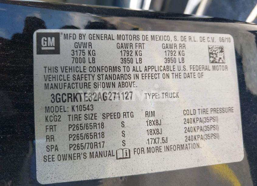 Photo 9 of 2010 Chevrolet Silverado 1500 LTZ (VIN 3GCRKTE32AG271127)