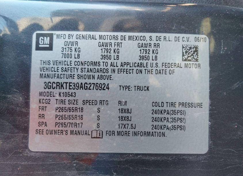 Photo 9 of 2010 Chevrolet Silverado 1500 LTZ (VIN 3GCRKTE39AG276924)