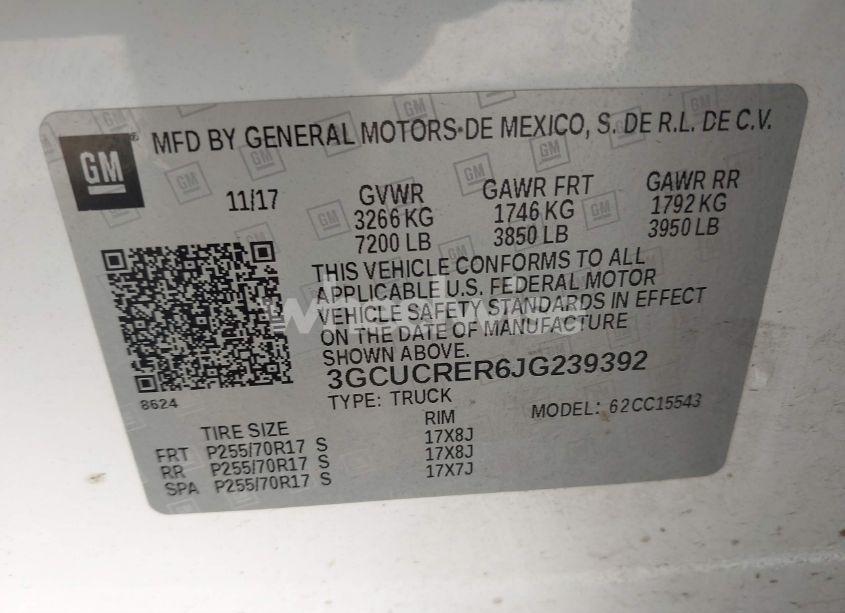 Photo 9 of 2018 Chevrolet Silverado 1500 1LT (VIN 3GCUCRER6JG239392)