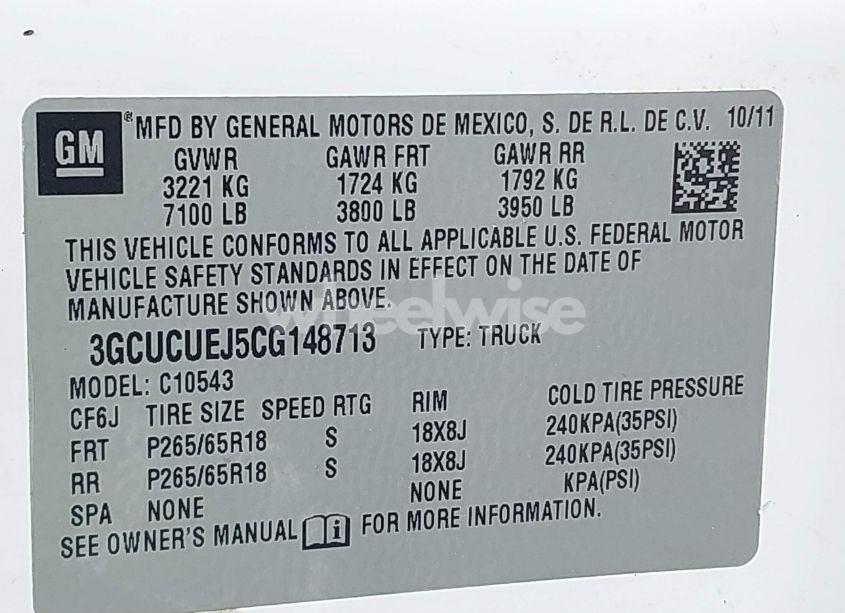 Photo 9 of 2012 Chevrolet Silverado 1500 HYBRID 1HY (VIN 3GCUCUEJ5CG148713)