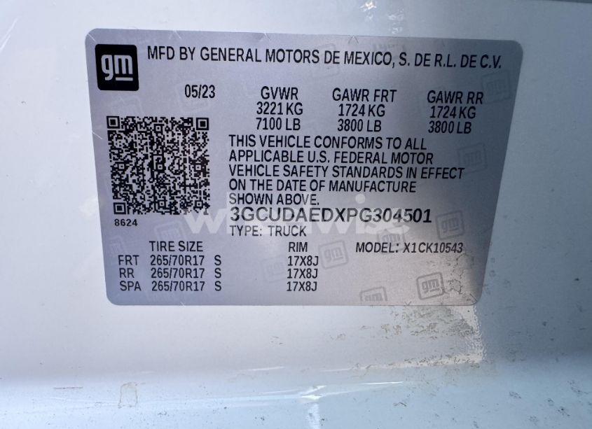 Photo 8 of 2023 Chevrolet Silverado 1500 4WD SHORT BED WT (VIN 3GCUDAEDXPG304501)