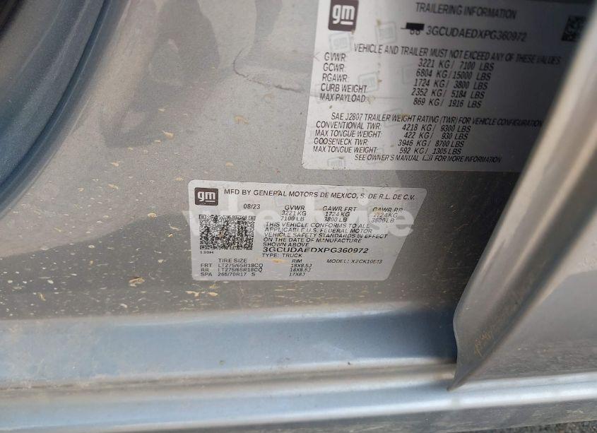 Photo 9 of 2023 Chevrolet Silverado 1500 4WD SHORT BED WT (VIN 3GCUDAEDXPG360972)