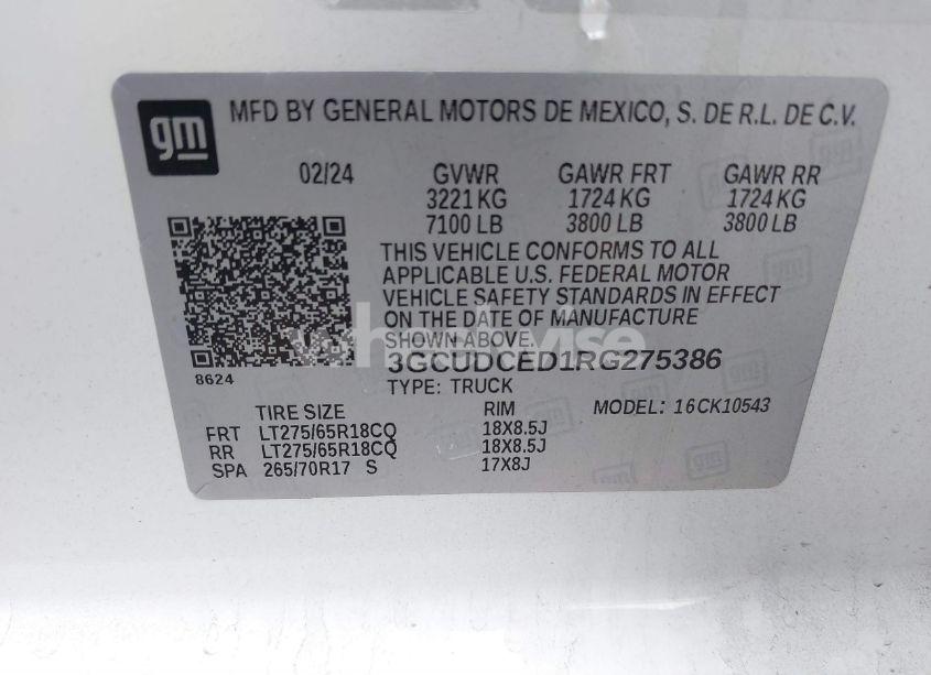 Photo 9 of 2024 Chevrolet Silverado 1500 4WD SHORT BED CUSTOM TRAIL BOSS (VIN 3GCUDCED1RG275386)