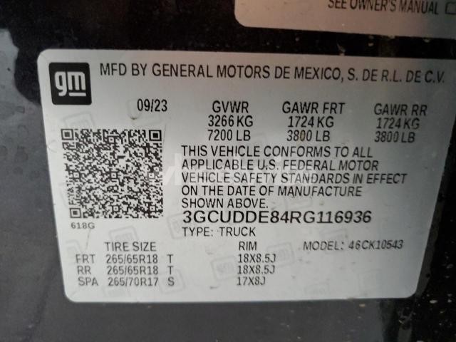 Photo 6 of 2024 CHEVROLET SILVERADO K1500 LT (VIN 3GCUDDE84RG116936)