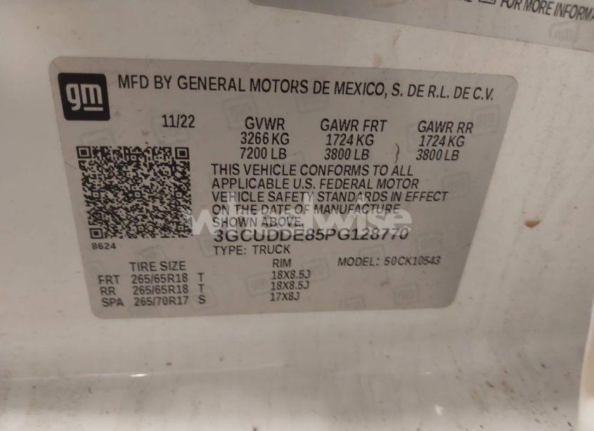 Photo 9 of 2023 Chevrolet Silverado 1500 4WD STANDARD BED LT (VIN 3GCUDDE85PG128770)