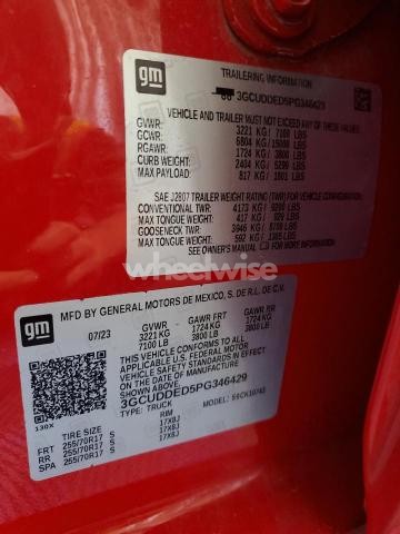 2023 CHEVROLET SILVERADO K1500 LT (VIN 3GCUDDED5PG346429) main photo