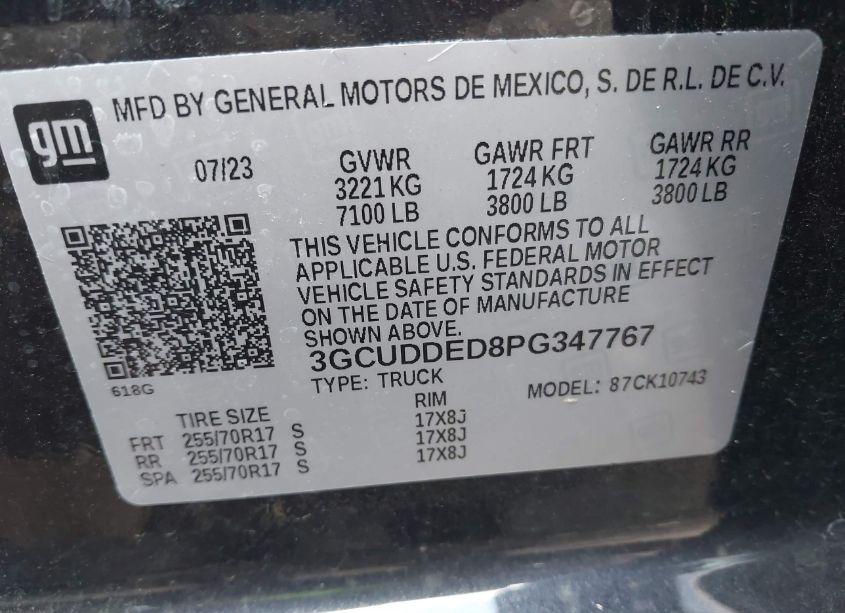 Photo 9 of 2023 Chevrolet Silverado 1500 4WD STANDARD BED LT (VIN 3GCUDDED8PG347767)