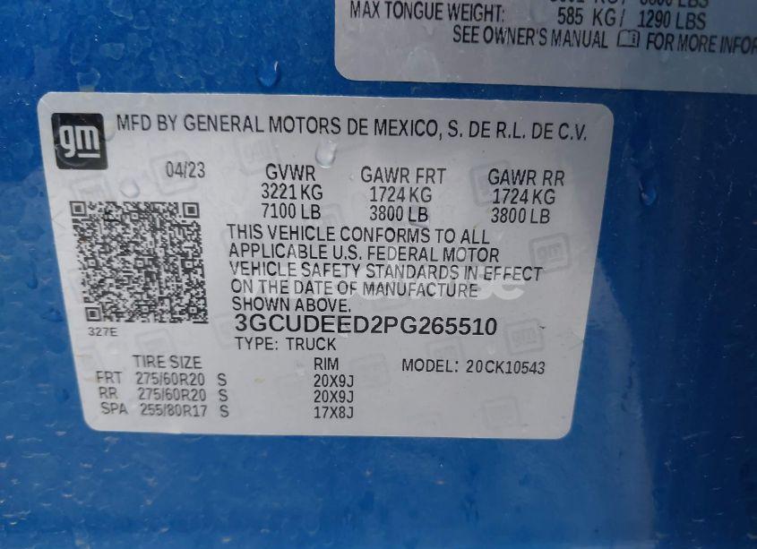 Photo 9 of 2023 Chevrolet Silverado 1500 4WD SHORT BED RST (VIN 3GCUDEED2PG265510)