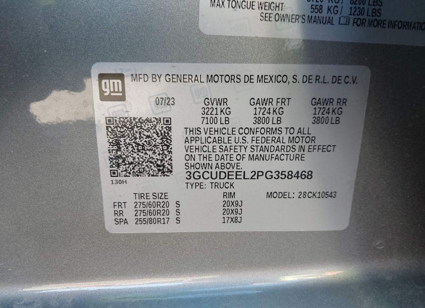 Photo 9 of 2023 Chevrolet Silverado 1500 4WD SHORT BED RST (VIN 3GCUDEEL2PG358468)