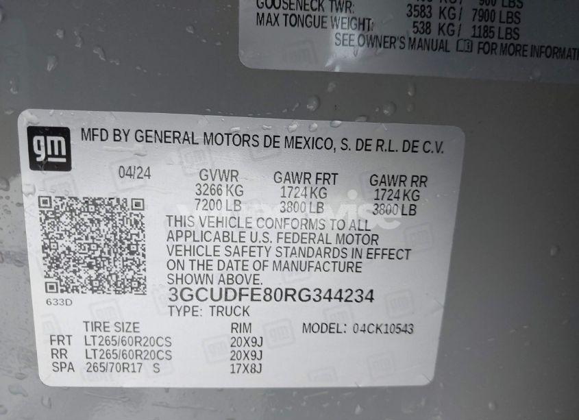 Photo 9 of 2024 Chevrolet Silverado 1500 4WD SHORT BED LT TRAIL BOSS (VIN 3GCUDFE80RG344234)