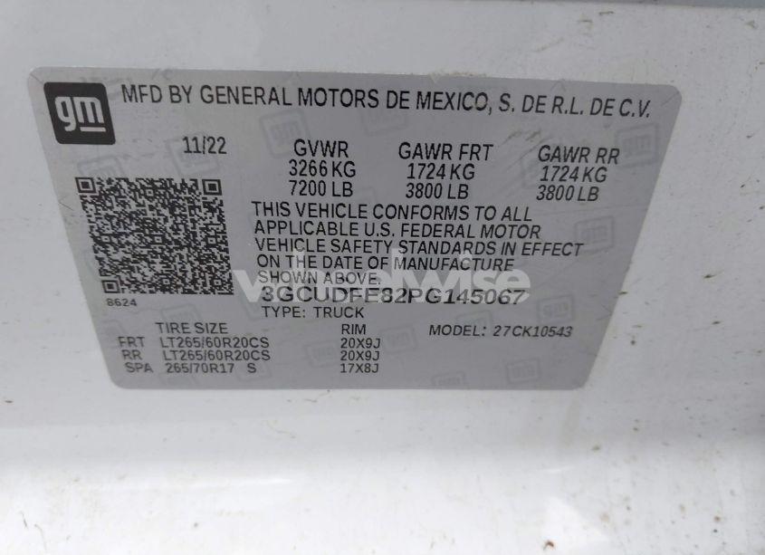 Photo 9 of 2023 Chevrolet Silverado 1500 4WD SHORT BED LT TRAIL BOSS (VIN 3GCUDFE82PG145067)