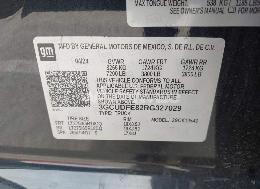 Photo 9 of 2024 Chevrolet Silverado 1500 4WD SHORT BED LT TRAIL BOSS (VIN 3GCUDFE82RG327029)