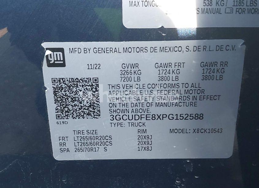 Photo 9 of 2023 Chevrolet Silverado 1500 4WD SHORT BED LT TRAIL BOSS (VIN 3GCUDFE8XPG152588)