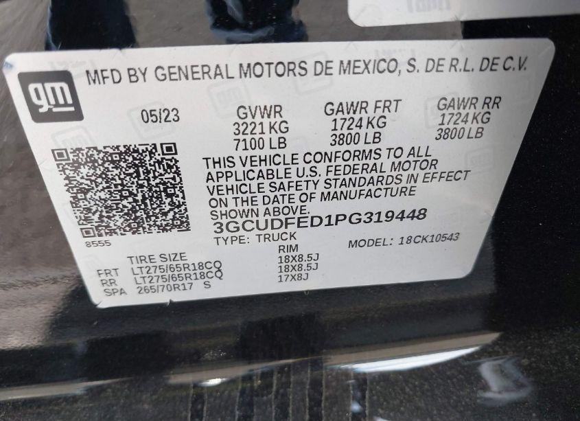 Photo 9 of 2023 Chevrolet Silverado 1500 4WD SHORT BED LT TRAIL BOSS (VIN 3GCUDFED1PG319448)