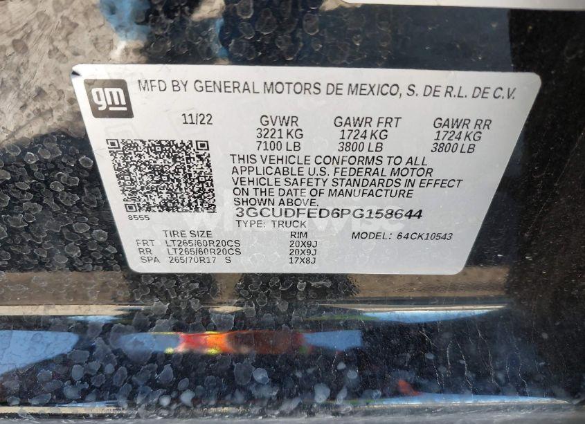 Photo 9 of 2023 Chevrolet Silverado 1500 4WD SHORT BED LT TRAIL BOSS (VIN 3GCUDFED6PG158644)