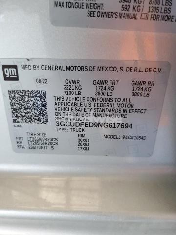 Photo 7 of 2022 CHEVROLET SILVERADO K1500 LT TRAIL BOSS (VIN 3GCUDFED9NG617694)