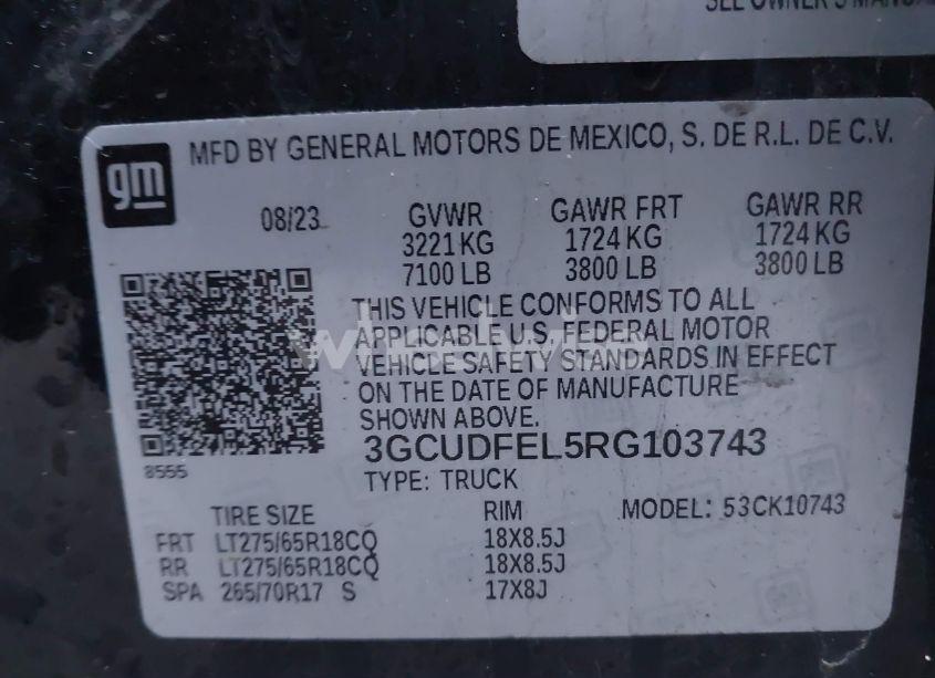 Photo 9 of 2024 Chevrolet Silverado 1500 4WD STANDARD BED LT TRAIL BOSS (VIN 3GCUDFEL5RG103743)