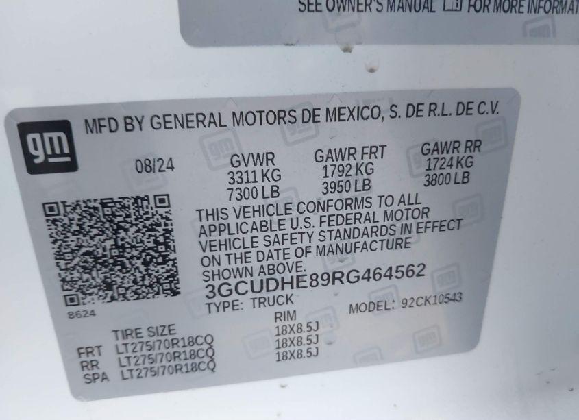Photo 9 of 2024 Chevrolet Silverado 1500 (VIN 3GCUDHE89RG464562)