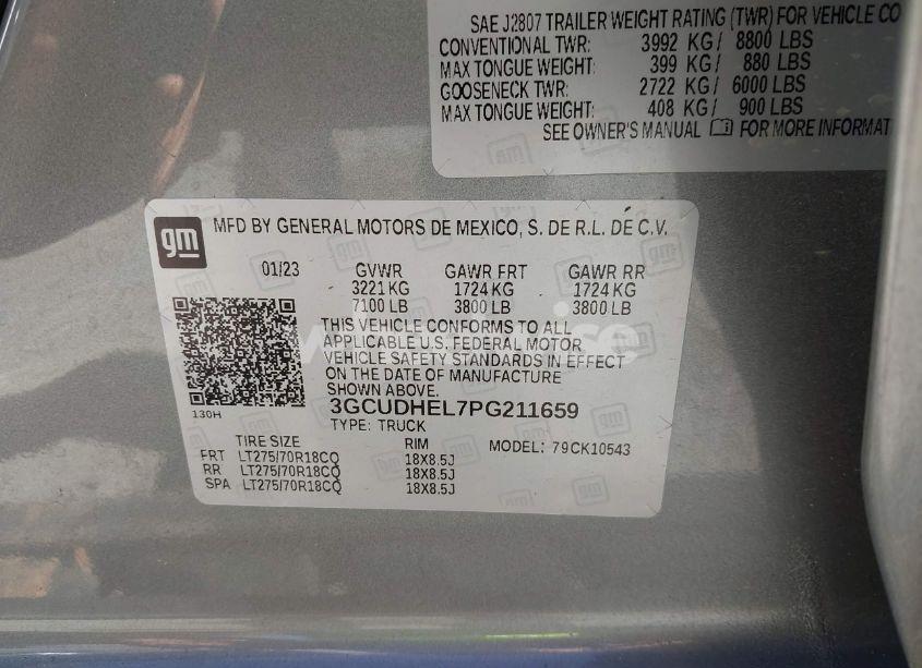 Photo 9 of 2023 Chevrolet Silverado 1500 4WD SHORT BED ZR2 (VIN 3GCUDHEL7PG211659)