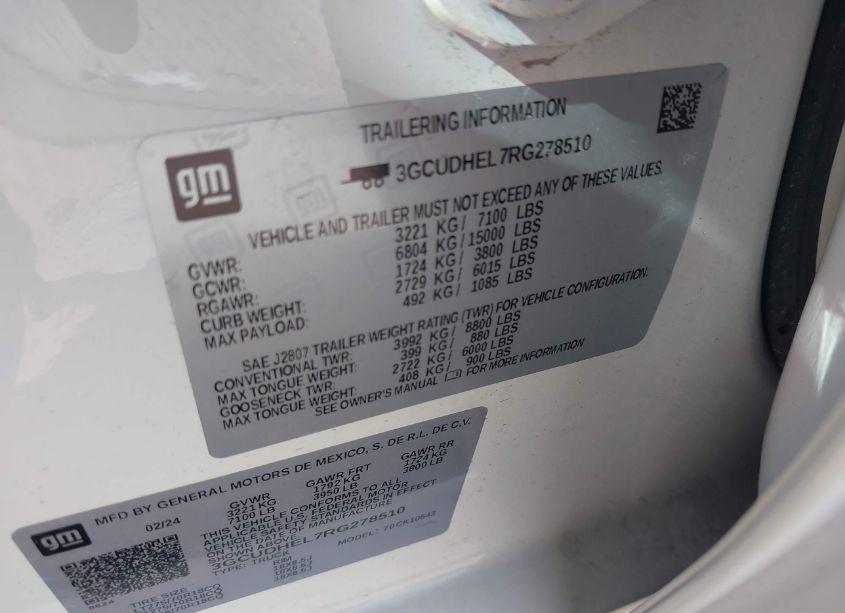 Photo 9 of 2024 Chevrolet Silverado 1500 4WD SHORT BED ZR2 (VIN 3GCUDHEL7RG278510)