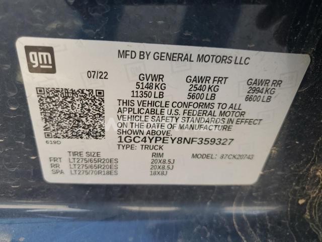 Photo 11 of 2022 CHEVROLET SILVERADO K2500 HEAVY DUTY LTZ (VIN 3GCUDHEL8PG329915)