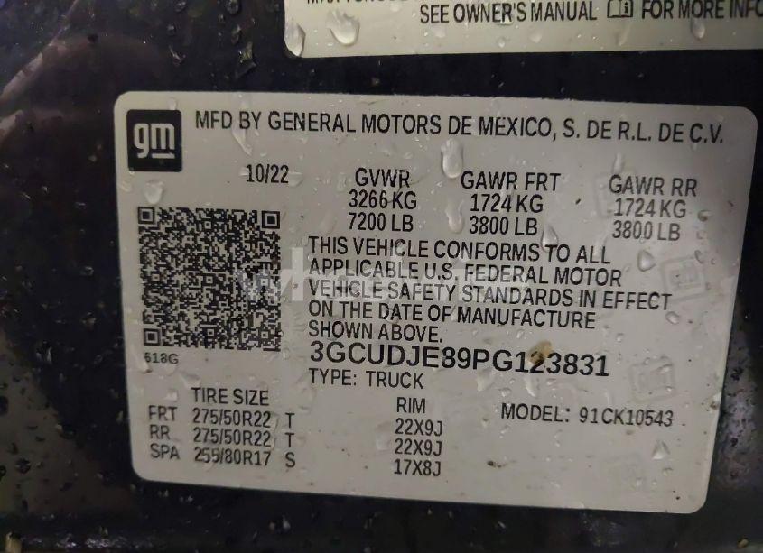 Photo 9 of 2023 Chevrolet Silverado 1500 4WD SHORT BED HIGH COUNTRY (VIN 3GCUDJE89PG123831)