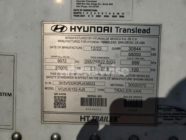 Photo 8 of 2024 HYUNDAI TRANSLEAD VC2530152-AJS DRY VAN TRAILER (VIN 3GCUKFED5SG165017)
