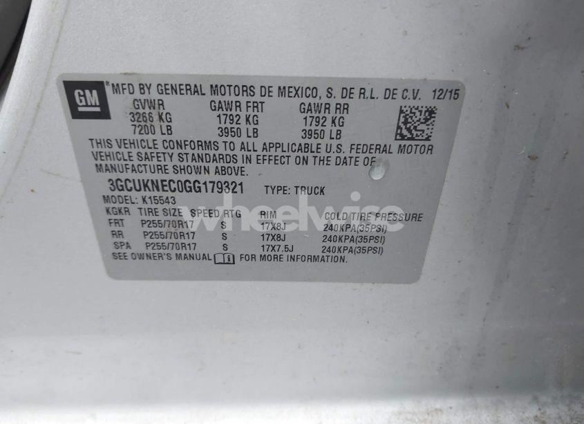 Photo 9 of 2016 Chevrolet Silverado 1500 LS (VIN 3GCUKNEC0GG179321)