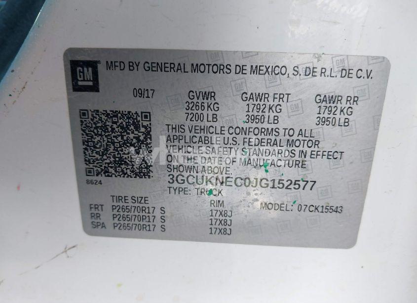 Photo 9 of 2018 Chevrolet Silverado 1500 WT (VIN 3GCUKNEC0JG152577)