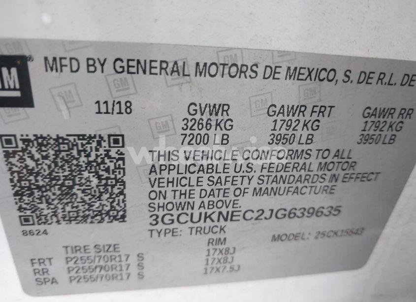 Photo 9 of 2018 Chevrolet Silverado 1500 WT (VIN 3GCUKNEC2JG639635)