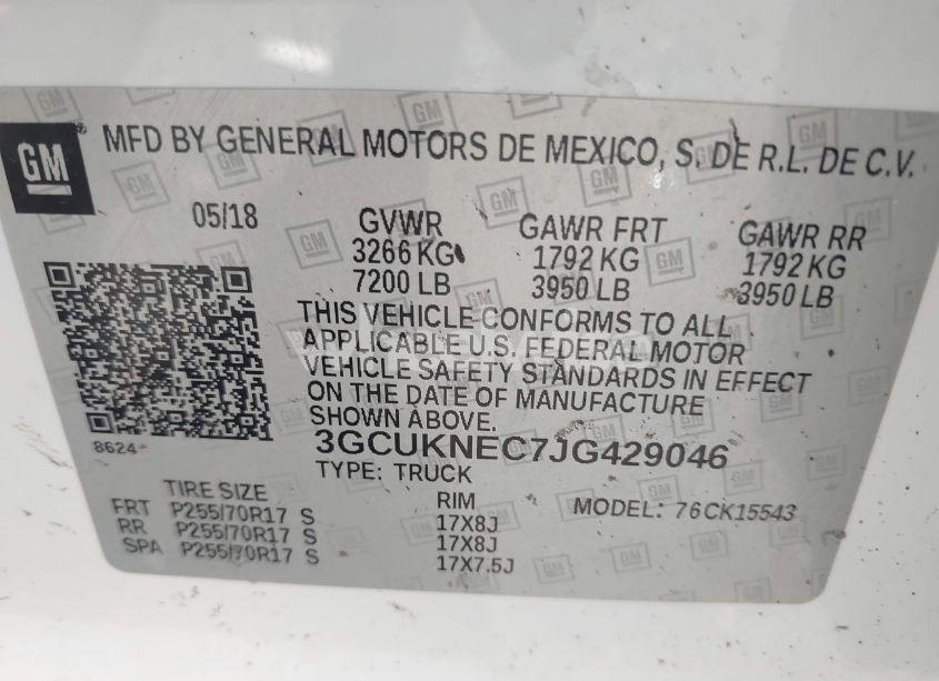 Photo 9 of 2018 Chevrolet Silverado 1500 WT (VIN 3GCUKNEC7JG429046)