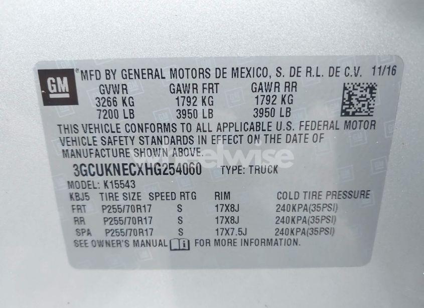 Photo 9 of 2017 Chevrolet Silverado 1500 LS (VIN 3GCUKNECXHG254060)