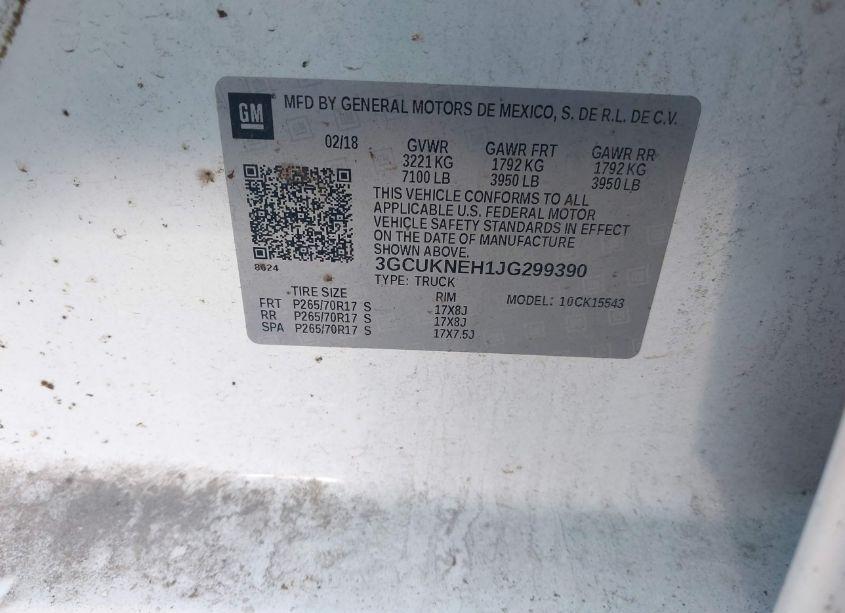 Photo 9 of 2018 Chevrolet Silverado 1500 WT (VIN 3GCUKNEH1JG299390)