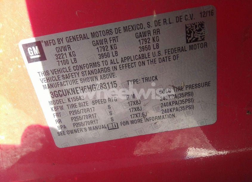 Photo 9 of 2017 Chevrolet Silverado 1500 LS (VIN 3GCUKNEH6HG283115)