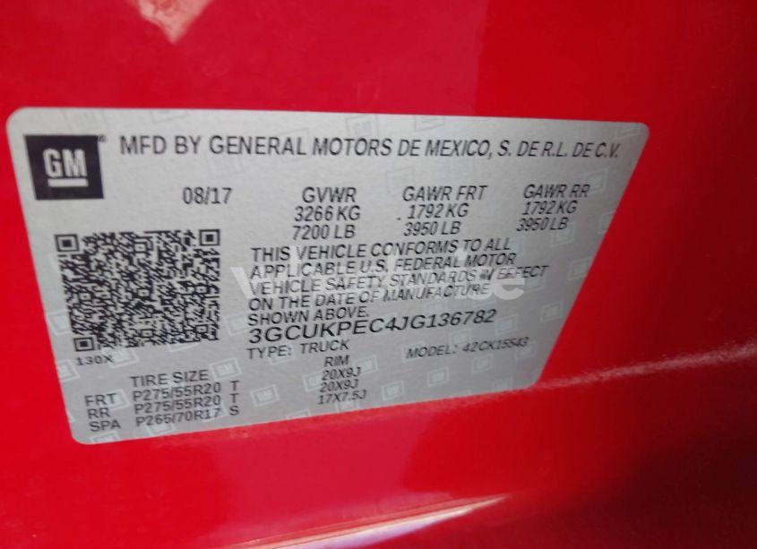 Photo 9 of 2018 Chevrolet Silverado 1500 CUSTOM (VIN 3GCUKPEC4JG136782)