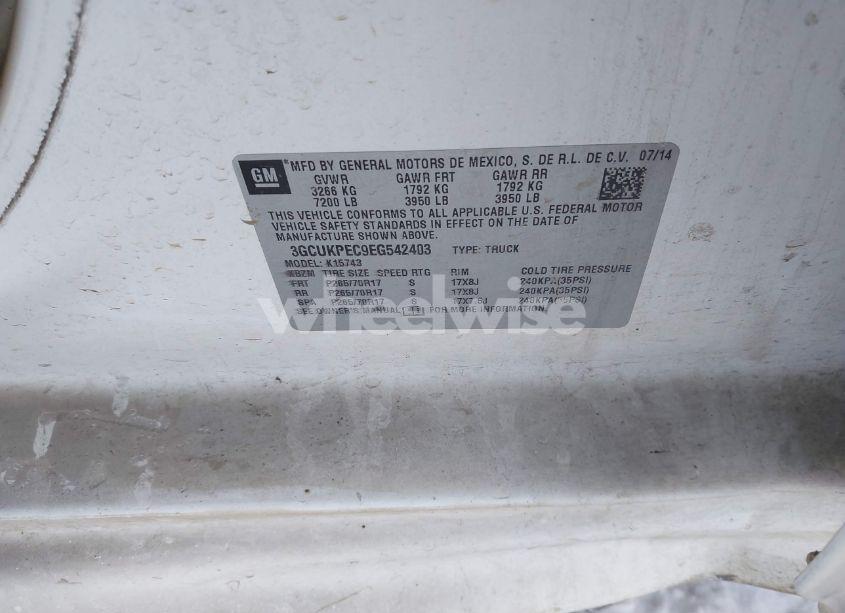 Photo 9 of 2014 Chevrolet Silverado 1500 WORK TRUCK 1WT (VIN 3GCUKPEC9EG542403)