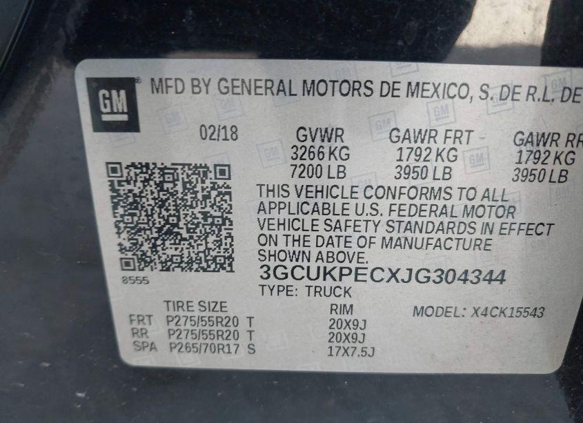 Photo 9 of 2018 Chevrolet Silverado 1500 CUSTOM (VIN 3GCUKPECXJG304344)