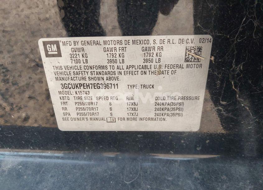 Photo 9 of 2014 Chevrolet Silverado 1500 WORK TRUCK 2WT (VIN 3GCUKPEH7EG396711)