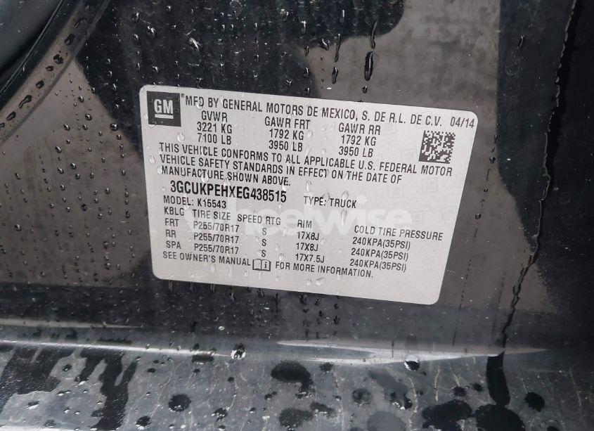 Photo 9 of 2014 Chevrolet Silverado 1500 WORK TRUCK 1WT (VIN 3GCUKPEHXEG438515)